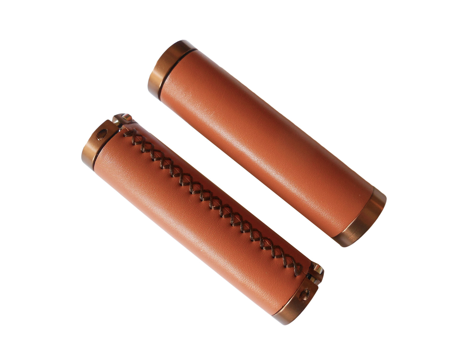 Grips Bicycle MTB Cycling Synthetic Leather Locking Tan Saint 10038