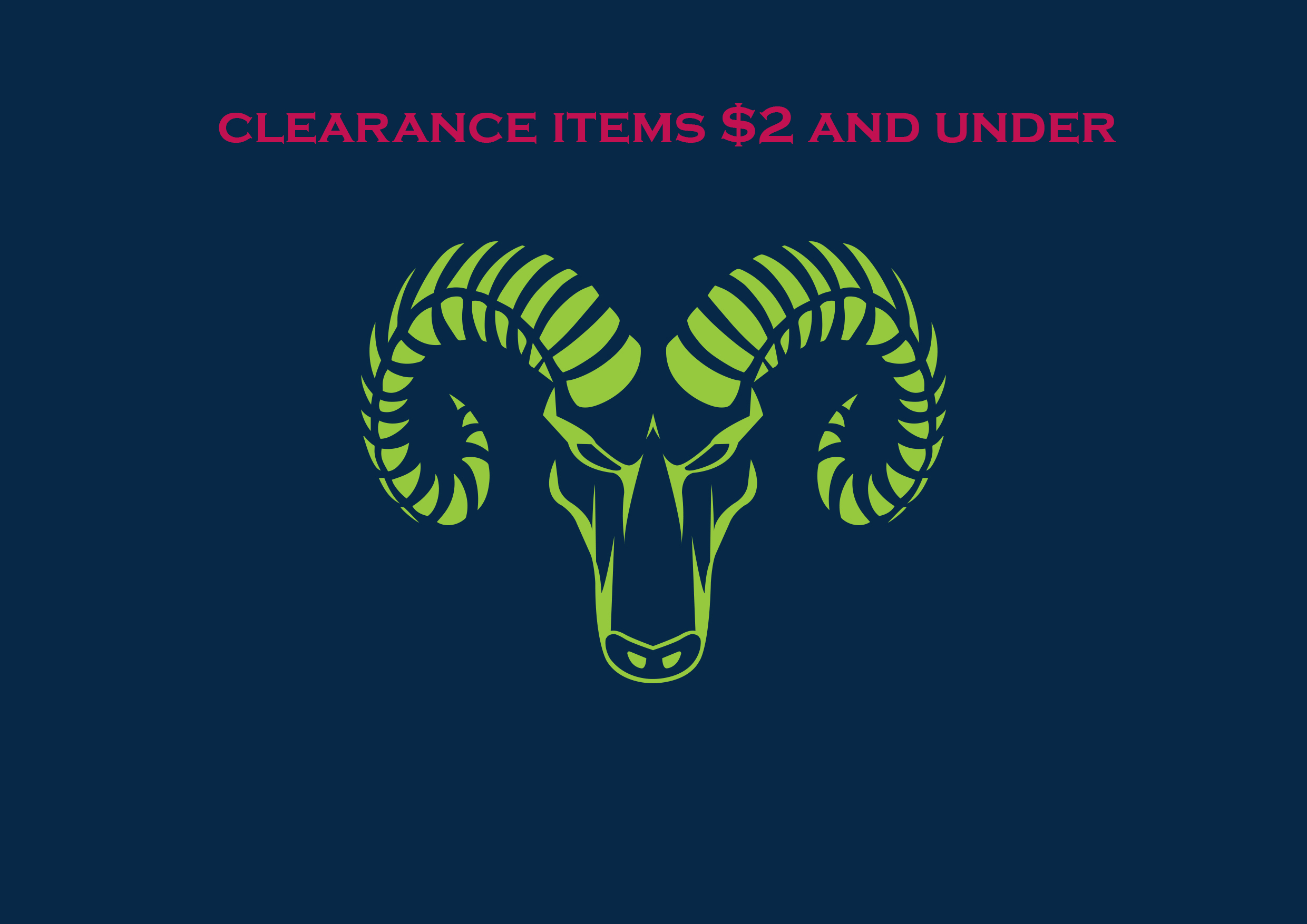 Clearance Items $2 and Under