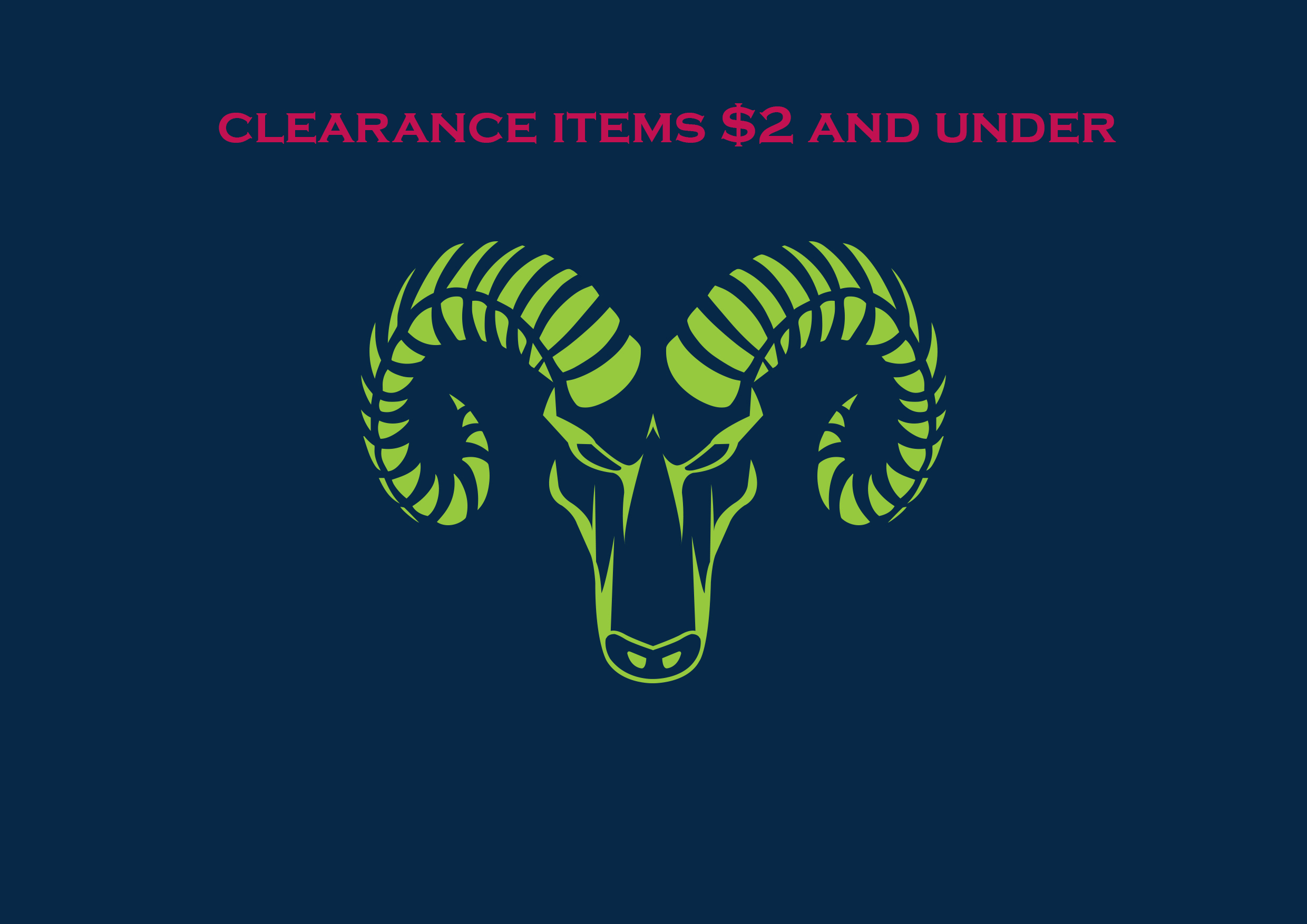 Clearance Items $2 and Under