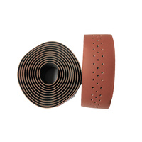 Handlebar Tape Imitation Leather 3 Hole self-stick Muqzi Brown 