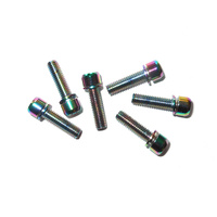 Headstem Bolt Set M5 x 18mm Plated Stainless Steel (6 pieces) Rainbow