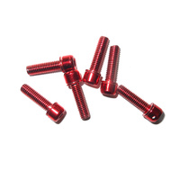 Headstem Bolt Set M5 x 18mm Plated Stainless Steel (6 pieces) Red
