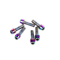 Headstem Bolt Set M6 x 18mm Plated Stainless Steel (6 pieces) Rainbow