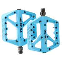Pedal Set Large Platform Nylon Sealed Bearing and DU Bushing 9/16" Blue Meroca