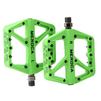 Pedal Set Large Platform Nylon Sealed Bearing and DU Bushing 9/16" Green Meroca 17036