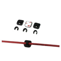 Cable Guides Stick on with Clip Alloy/Nylon (4 Pieces) Black