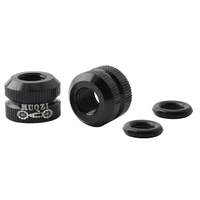 Valve Nuts Knurled Presta Oversized with O-rings (Pair)