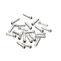 Cable Crimp Caps 3.2mm x 15mm Anodised Aluminium Silver (Packet 20) 