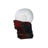 Neck/Face Non-Thermal Tube Bandana Polyester Tartan Blue/Red Multi #224