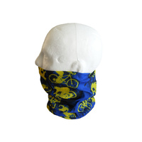 Neck/Face Non-Thermal Tube Bandana Bike Pattern Polyester Blue/Yellow