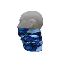 Neck/Face Non-Thermal Tube Bandana Polyester Camouflage Blue