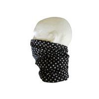 Neck/Face Non-Thermal Tube Bandana Polyester Spotty Black/White