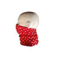Neck/Face Non-Thermal Tube Bandana Polyester #136 Spotty Red/White