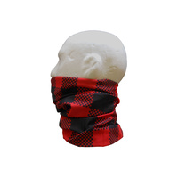 Neck/Face Non-Thermal Tube Bandana Polyester Tartan Red/Black