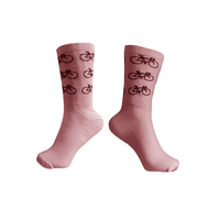 Socks Cycling Unisex 8" Breathable RW Sports 41-47 Bike Logo Pink