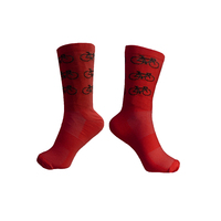 Socks Cycling Unisex 8" Breathable RW Sports 41-47 Bike Logo Red