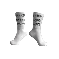 Socks Cycling Unisex 8" Breathable RW Sports 41-47 Bike Logo White