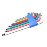Hex Allen Key Set Coloury Long Series with Ball Ends Chrome Vanadium CL2204