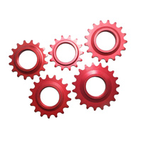 Cog Track Fixie 1/8" 7075 T6 Alloy Anodised Lanxi Red 16T-18T-19T Only Clearance