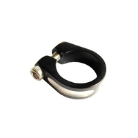 Seat Post Clamp Anodised 28.6mm Black/Silver Light Weight CP-04 Coloury