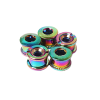 Chainring Bolt Set Single 5.0mm (5 pieces) Stainless Rainbow Plated KRSEC