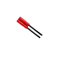 Gear Cable Tailed Ferrules Long Aluminium Anodised 4.5mm (Bulk Pack x 50) Red