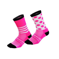 Socks Cycling Summer Breathable EU 39 - 46 DH Sports Pink Spot/Stripe Odd