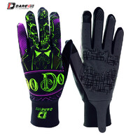 Gloves Long Finger Darevie Lycra/Arama Purple/Green Skull DVG003 