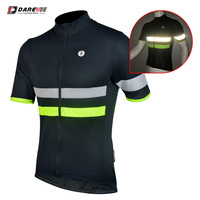 Jersey Short Sleeve Mens Small Fit Black with Hi-Vis and Reflective Strip Large