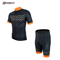 Cycling Kit Short Sleeve Jersey & Shorts Mens (Small Fit 96cm) Large Black/Orange DVJP122