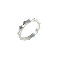 Headset Spacer 1-1/8" x 5mm Anodised Silver Serrated Dorcus
