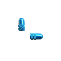 Valve Caps Bullet Style Aluminium Anodised Blue Bulk 10 x Pair Schrader GUB