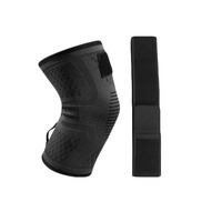 Knee Compression Support Guard Black/Charcoal Medium with Strap HJ001