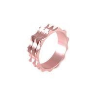Headset Spacer 1-1/8" x 10mm Anodised Pink Serrated Dorcus