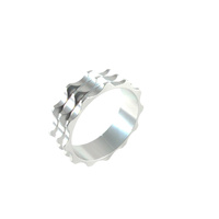 Headset Spacer 1-1/8" x 10mm Anodised Silver Serrated Dorcus