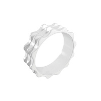 Headset Spacer 1-1/8" x 10mm White Serrated Dorcus
