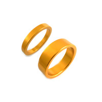 Headset Spacer Set Dorcus 1-1/8" x 5mm + 10mm 35mm Pair Anodised Gold Clearance