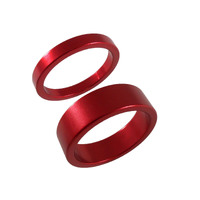 Headset Spacer Set Dorcus 1-1/8" x 5mm + 10mm 35mm Pair Anodised Red Clearance