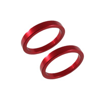 Headset Spacer Pair Dorcus 1-1/8" x 5mm + 5mm x 35mm Pair Anodised Red Clearance