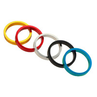 Headset Spacer Set Budget 1-1/8" x 5mm x 34mm Anodised (set of 4 of one colour) 