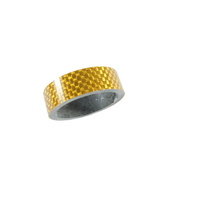 Carbon Headset Spacer 10mm x 1-1/8" Gold x 35mm 3k Weave Gloss Dorcus