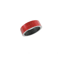 Carbon Headset Spacer 10mm x 1-1/8" Red x 35mm 3k Weave Gloss Dorcus