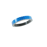 Carbon Headset Spacer 5mm x 1-1/8" Blue x 35mm 3k Weave Gloss Dorcus
