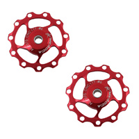 Jockey Wheel Shimano/Sram (pair) 11T T7075 4/5/6mm Sealed Bearing Meroca Red