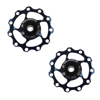 Jockey Wheel Shimano/Sram (pair) 11T T7075 4/5/6mm Sealed Bearing Meroca Black