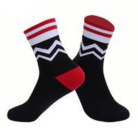 Socks Unisex Breathable MCYCLE Black/Red/White Stripes 38 - 45 MP007