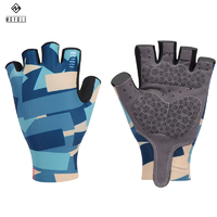 Gloves Short Fingered Lycra/Silicone MCYCLE Camo Blue MS002