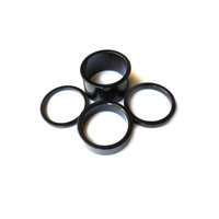 Headset Spacer Set Anodised Aluminium 1-1/8" x 35mm Black Prestine PT67A