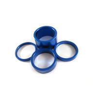 Headset Spacer Set Anodised Aluminium 1-1/8" x 35mm Blue Prestine PT67A