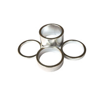 Headset Spacer Set Anodised Aluminium 1-1/8" x 35mm Silver Prestine PT67A